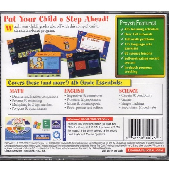 Smart Steps 4th Grade (Ages 9-10) (PC-CD, 2007) for Windows - NEW in Jewel Case - Picture 2 of 2